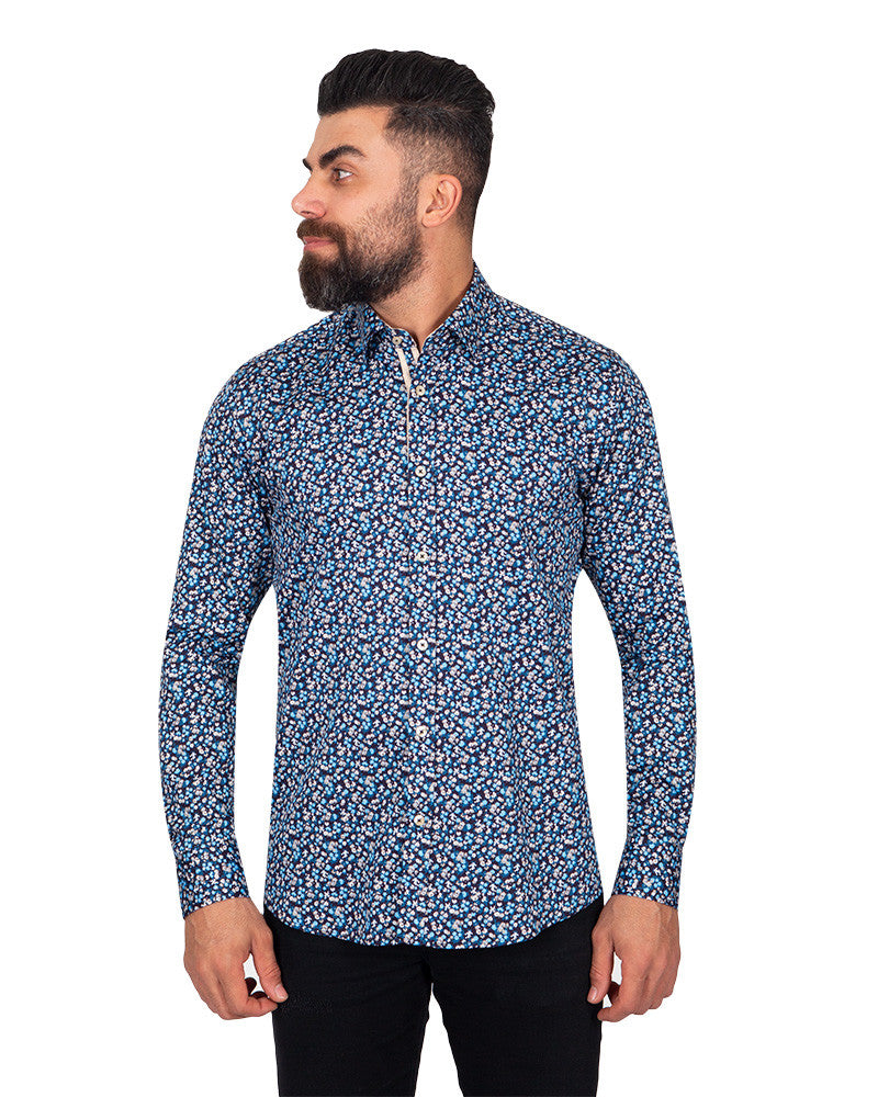 Small Floral Print Pure Cotton Shirt