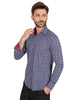 Red Mini Snowflake Print Men's Shirt