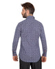 Red Mini Snowflake Print Men's Shirt