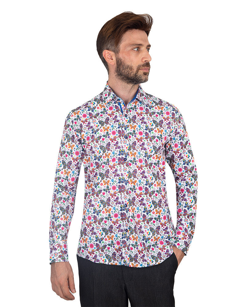 Hippy Butterfly Design Men's Shirt