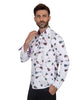 White Guitar Print Men's Shirt