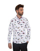 White Guitar Print Men's Shirt