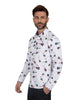 White Guitar Print Men's Shirt