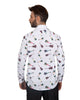 White Guitar Print Men's Shirt