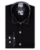 Black Stitching Design Plain Panel Shirt