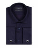 Dark Blue Casual Twill Double Cuffed Shirts