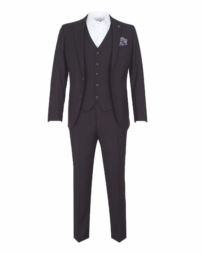 Anthracite Classic Plain 3 Piece Men's Suit-Makrom