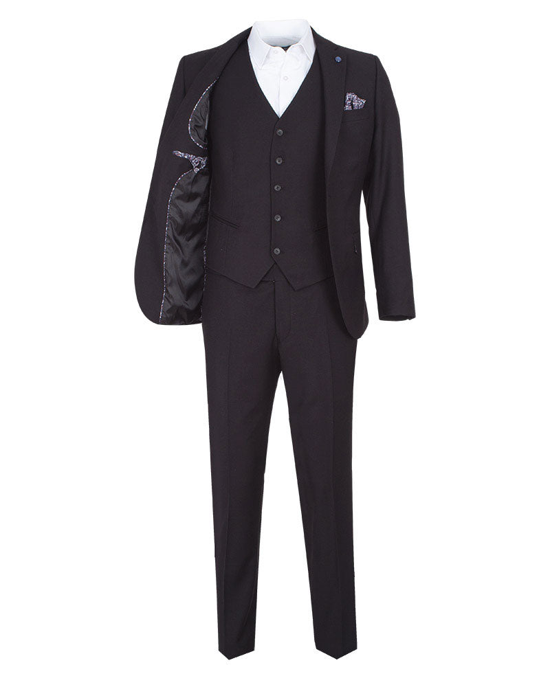 Anthracite Classic Plain 3 Piece Men's Suit-Makrom