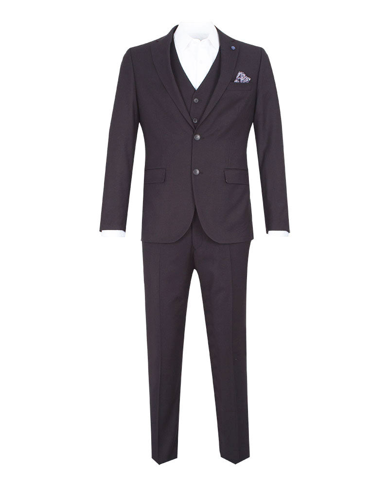 Anthracite Classic Plain 3 Piece Men's Suit-Makrom