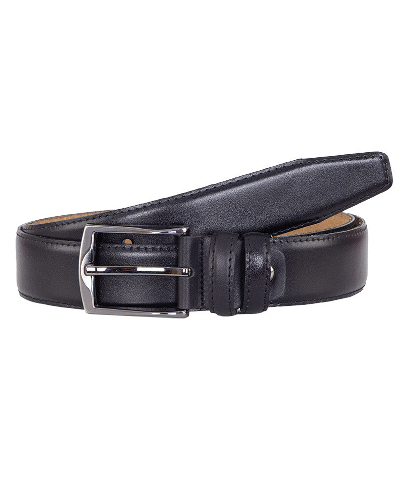 Black Leather Plain Design Belt