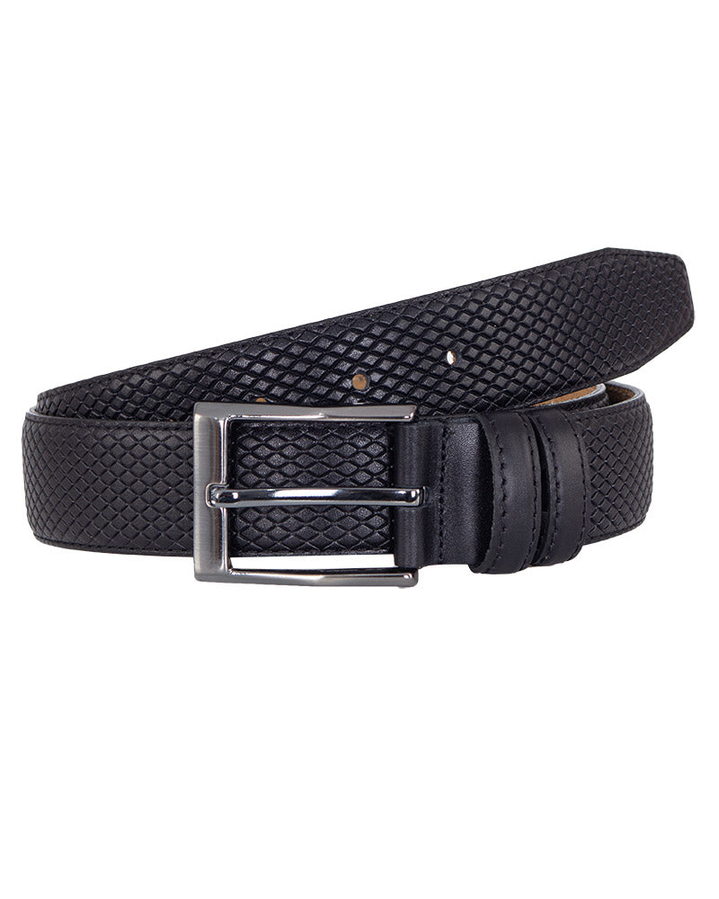 Black Small Dotted Leather Belt