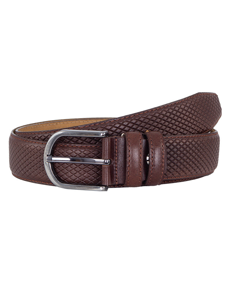 Brown Small Dotted Leather Belt