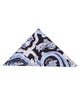 Black & Blue Paisley Print Men's Shirt with Matching Handkerchief-Makrom