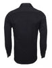 Black Casual Twill Double Cuff Long Sleeve Shirt-Makrom