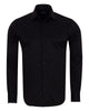 Black Classic Twill Single Cuff Shirt-Makrom