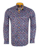 Black Colourful Floral Print Shirt-Makrom