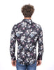 Black Daffodil Print Men's Shirt-Makrom