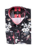 Black Daffodil Print Men's Shirt-Makrom