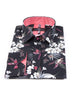 Black Daffodil Print Men's Shirt-Makrom