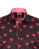 Black Heart Print Shirt-Makrom