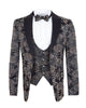 Black Paisley Design Fashion Blazer-Makrom
