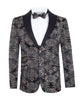 Black Paisley Design Fashion Blazer-Makrom