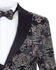 Black Paisley Design Fashion Blazer-Makrom