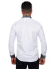 Black Paisley Embroidery Design Collar & Cuff Shirt-Makrom