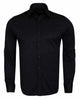 Black Plain Double Cuff Shirt-Makrom