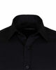 Black Plain Double Cuff Shirt-Makrom