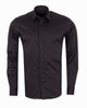 Black Plain Pure Cotton Non Iron Men's Shirt-Makrom