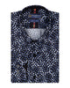 Black Polka Dot Print Shirt with Matching Handkerchief-Makrom