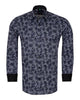Black Polka Dot Print Shirt with Matching Handkerchief-Makrom