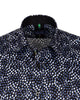 Black Polka Dot Print Shirt with Matching Handkerchief-Makrom