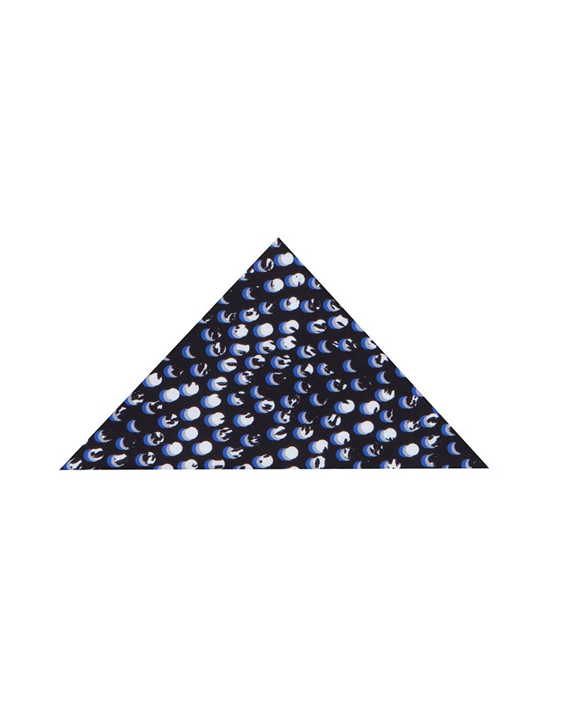 Black Polka Dot Print Shirt with Matching Handkerchief-Makrom