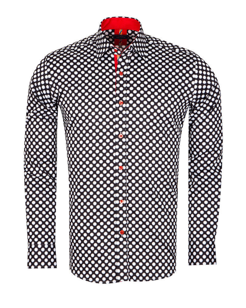 Black Polka Dot Print with Matching Handkerchief-Makrom