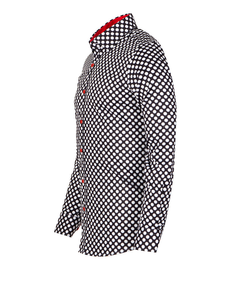 Black Polka Dot Print with Matching Handkerchief-Makrom