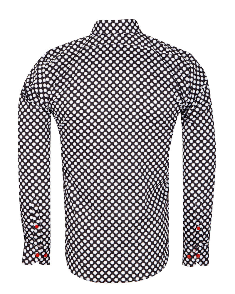 Black Polka Dot Print with Matching Handkerchief-Makrom