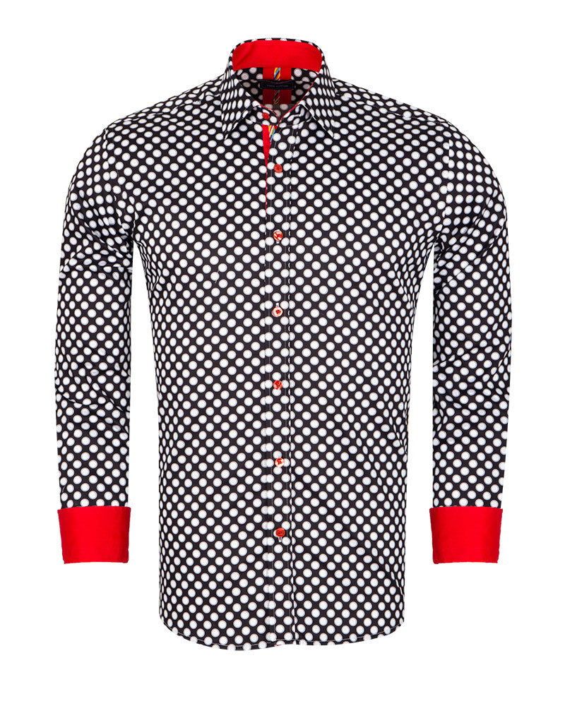 Black Polka Dot Print with Matching Handkerchief-Makrom