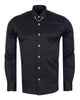 Black Round Collar Pin Shirt-Makrom