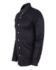 Black Round Collar Pin Shirt-Makrom
