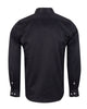 Black Round Collar Pin Shirt-Makrom