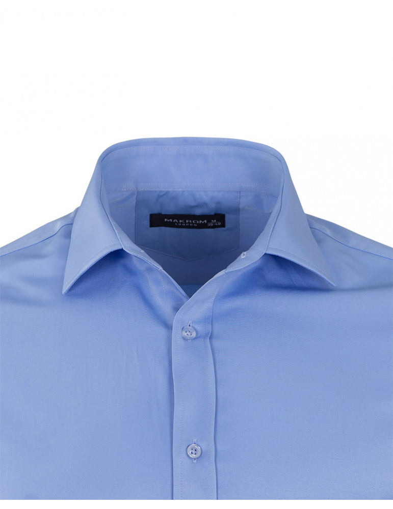 Blue Classic Single Cuff Men's Shirt-Makrom
