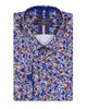 Blue Colourful Ink Print Men's Shirt-Makrom