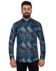 Blue Crust Print Men's Shirt-Makrom