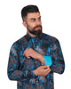 Blue Crust Print Men's Shirt-Makrom