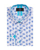 Blue Floral Print Men's Shirt-Makrom