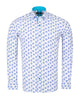 Blue Floral Print Men's Shirt-Makrom