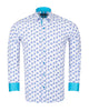 Blue Floral Print Men's Shirt-Makrom