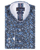 Blue Floral Print Pure Cotton Shirt-Makrom